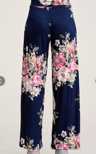 Navy Floral Palazzo pant