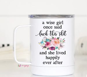 Travel mug with handle- multiple prints