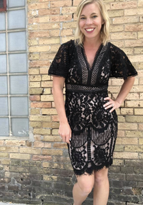 Fitted Black Lace Dress