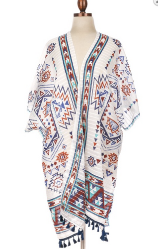 Aztec printed Kimono