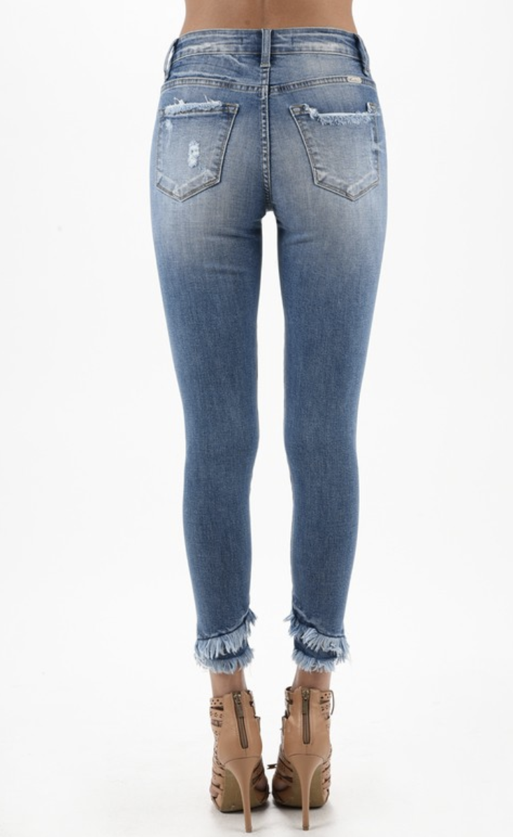 Frayed Bottom medium wash KanCan Jeans