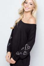 Load image into Gallery viewer, Chalky Hearts Off The Shoulder Top