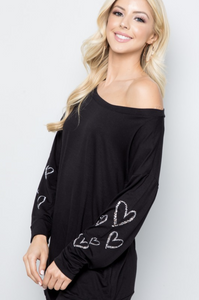 Chalky Hearts Off The Shoulder Top