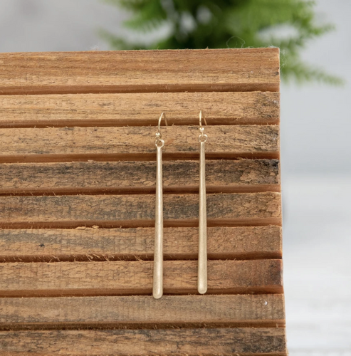 Gold dangle bar earrings