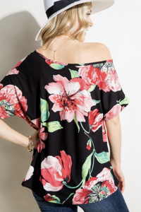 Fanciful Melody Drop Shoulder Top