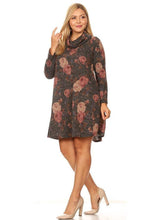 Load image into Gallery viewer, Smokey Floral Cowl Neck Dress