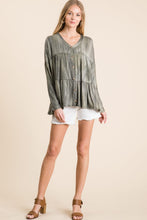 Load image into Gallery viewer, Falling Into Spring Long Sleeve Ruffle Top