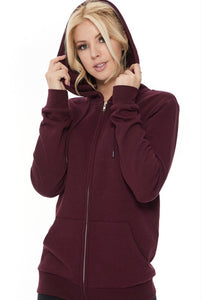 Cozy Casual Zip Up Hoodie in Wine