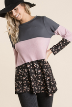 Load image into Gallery viewer, Falling Petals Color Block Tee