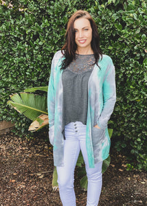 Jade Tie Dye Cardigan