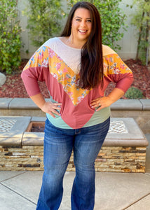 Totally Florally You 3/4 Sleeve Top