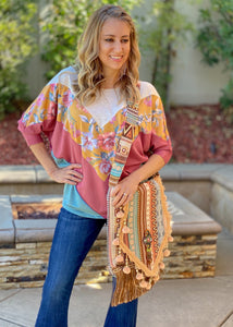 Totally Florally You 3/4 Sleeve Top