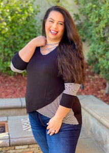 Totally Crossed Out 3/4 Sleeve Top