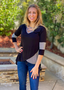 Totally Crossed Out 3/4 Sleeve Top