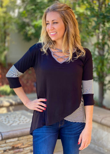 Totally Crossed Out 3/4 Sleeve Top