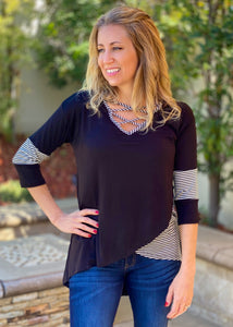 Totally Crossed Out 3/4 Sleeve Top