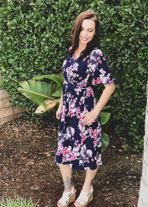 Watercolor Floral Midi Dress