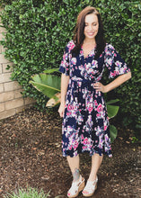 Load image into Gallery viewer, Watercolor Floral Midi Dress