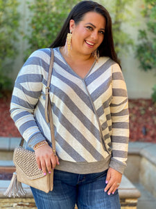 Out Of Line V-Neck Sweater