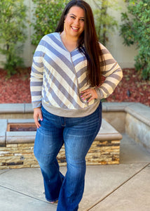 Out Of Line V-Neck Sweater