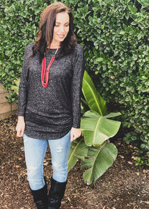 Midnight Lattice Hacci Long Sleeve Top