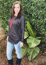 Load image into Gallery viewer, Midnight Lattice Hacci Long Sleeve Top