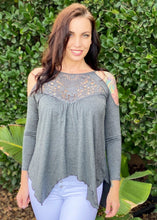 Load image into Gallery viewer, Peek a Boo Cold Shoulder Top