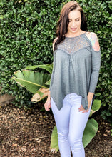 Load image into Gallery viewer, Peek a Boo Cold Shoulder Top