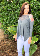 Load image into Gallery viewer, Peek a Boo Cold Shoulder Top