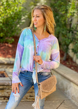 Load image into Gallery viewer, Sherbert Dreams Front Tie Hoodie