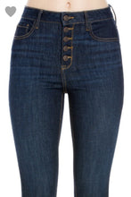 Load image into Gallery viewer, Button fly dark wash jeans
