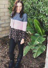 Load image into Gallery viewer, Falling Petals Color Block Tee