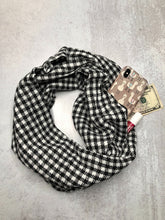 Load image into Gallery viewer, Plaid scarf with hidden pocket.
