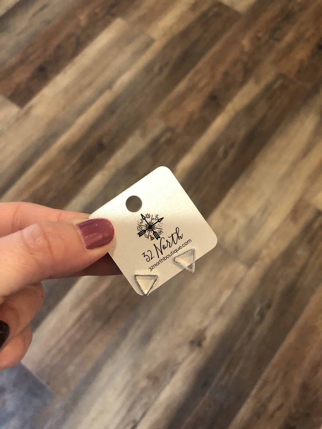 Silver Triangle Studs