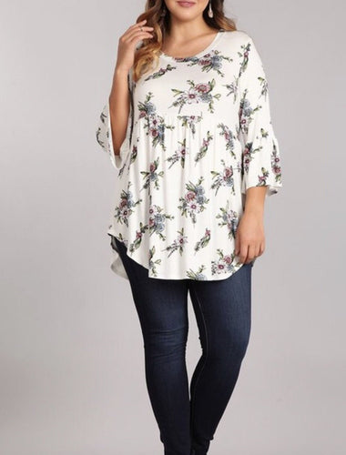 White floral babydoll top