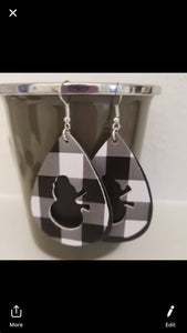 Faux leather earrings