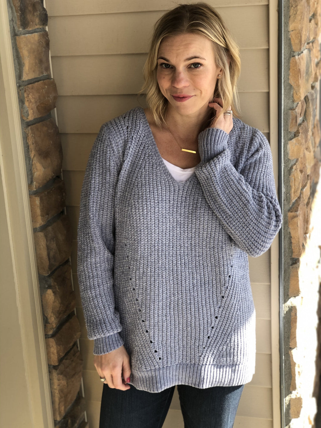 Ice blue Chenille sweater