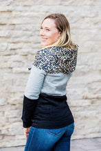 Load image into Gallery viewer, Leopard Color Block Full Zip Hoodie