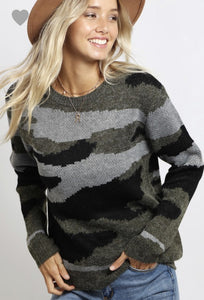 Camo pullover sweater