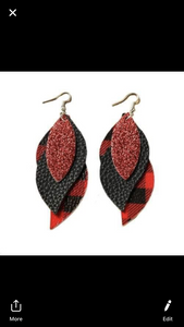 Faux leather earrings