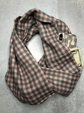 Load image into Gallery viewer, Plaid scarf with hidden pocket.