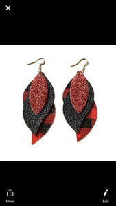 Faux leather earrings