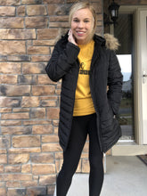 Load image into Gallery viewer, Black puffer jacket