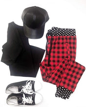 Load image into Gallery viewer, Polka dot and plaid joggers