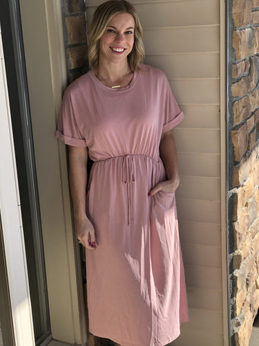 Pink shift dress