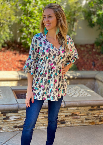 Leaping into Spring Babydoll Top