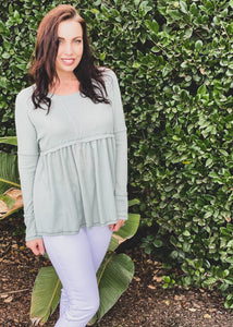 In Harmony Long Sleeve Waffle Knit Top