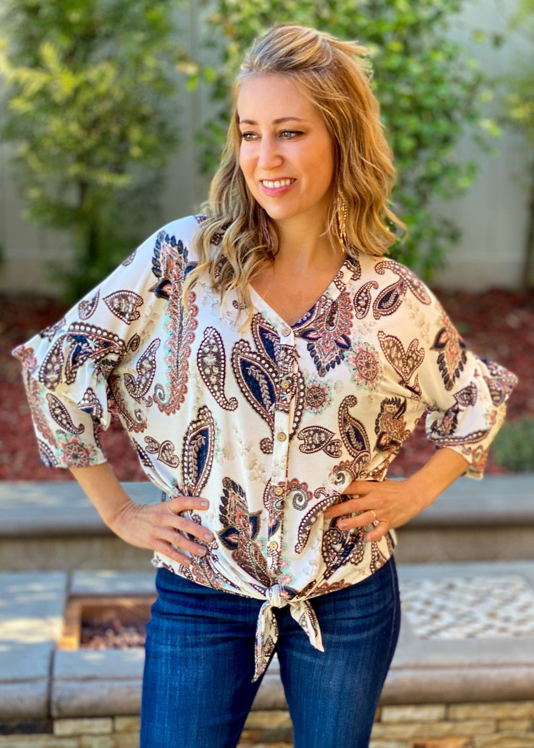 Headed Out West Paisley Button Down