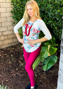 Influenced by Floral Raglan Tee