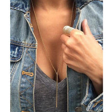 Load image into Gallery viewer, Gold or Silver long bar necklace